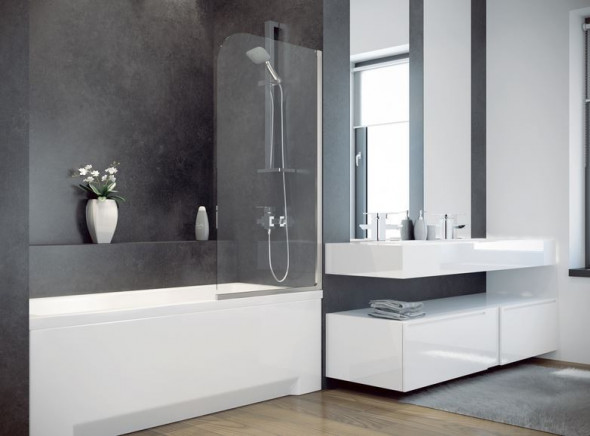 BESCO Ambition 1 parawan nawannowy ruchomy 75 cm chrom PA-1S-CZ