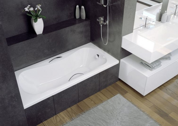 BESCO Aria Prosafe wanna prostokątna płytka bezpieczna 140x70 akryl biały