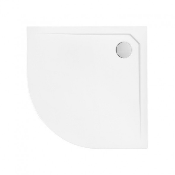 BESCO Asco Ultraslim brodzik półokrągły konglomerat 80x80 biały ASCO 80