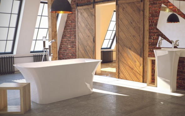 Besco Assos wanna wolnostojąca 160x70 lany marmur biały ASSOS 160