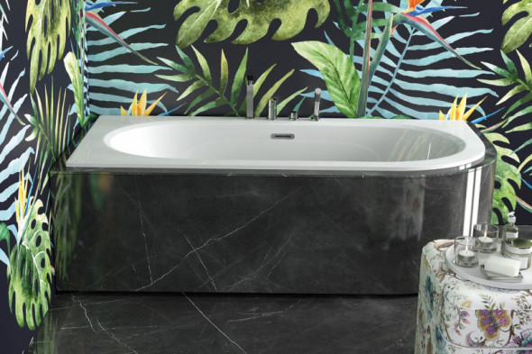 BESCO Avita Slim wanna asymetryczna lewa 160x75 z syfonem chrom połysk akryl biały WAV-160-L/S+