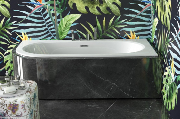 BESCO Avita Slim wanna asymetryczna prawa 150x75 z syfonem chrom połysk akryl biały WAV-150-P/S+