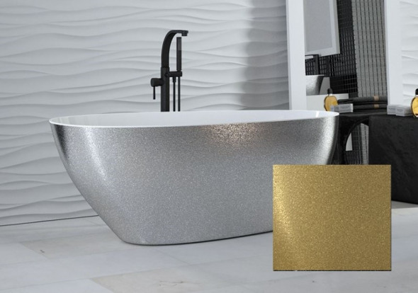 Besco Glam Goya złota wanna wolnostojąca 160x70 cm Mineral DuraBe IllumeCoat Gold złoty