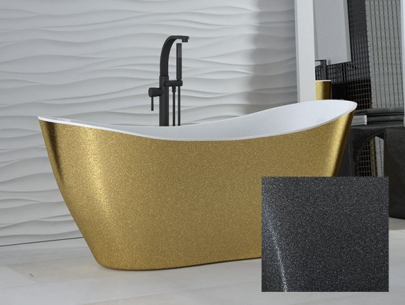 BESCO Glam Viya wanna wolnostojąca 160x70 Mineral DuraBe IllumeCoat grafitowy