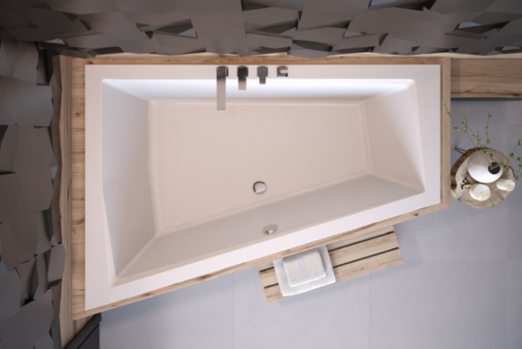 BESCO Intima Duo wanna asymetryczna lewa 180x125 akryl biały WAID-180-NL