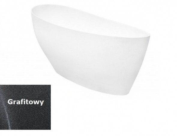 Besco Keya Glam wanna wolnostojąca 165x70 cm Mineral DuraBe grafitowa WMD-165-KG