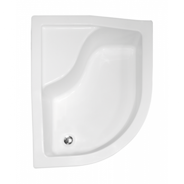 BESCO Maxi brodzik półokrągły lewy 100x80 akryl biały BAM-100-NL