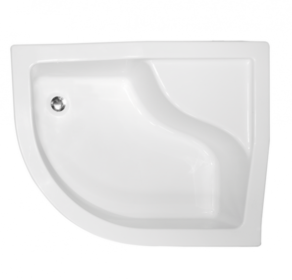 BESCO Maxi brodzik półokrągły prawy 120x80 akryl biały BAM-120-NP