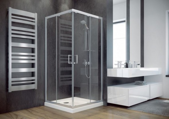 BESCO Modern 185 Kabina kwadratowa 80x80 drzwi przesuwane mrożone