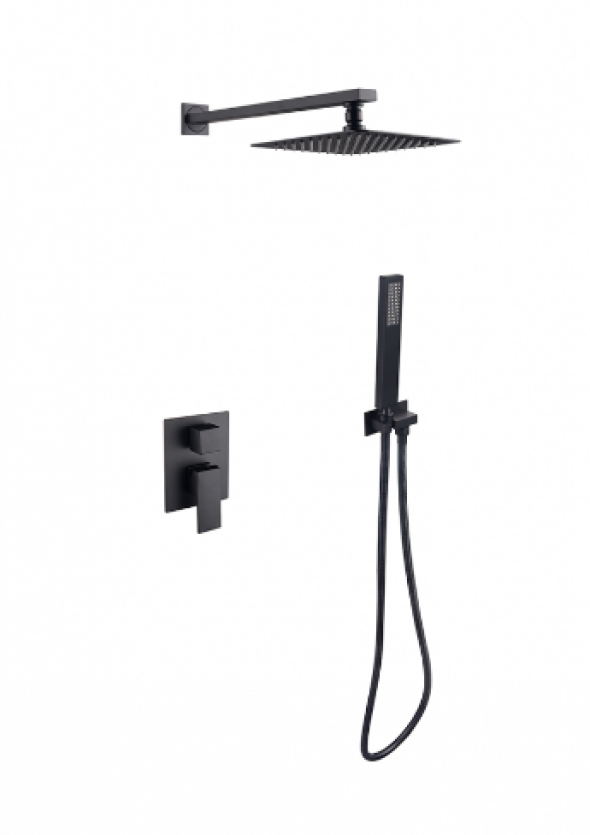 BESCO Modern I zestaw prysznicowy z baterią podtynkową czarny matowy BP-MVI-CZ