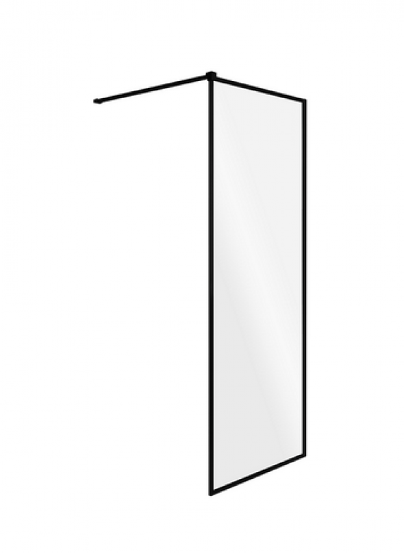 BESCO Toca kabina prysznicowa walk-in 100 cm przeźroczyste czarny TCB-100-190C