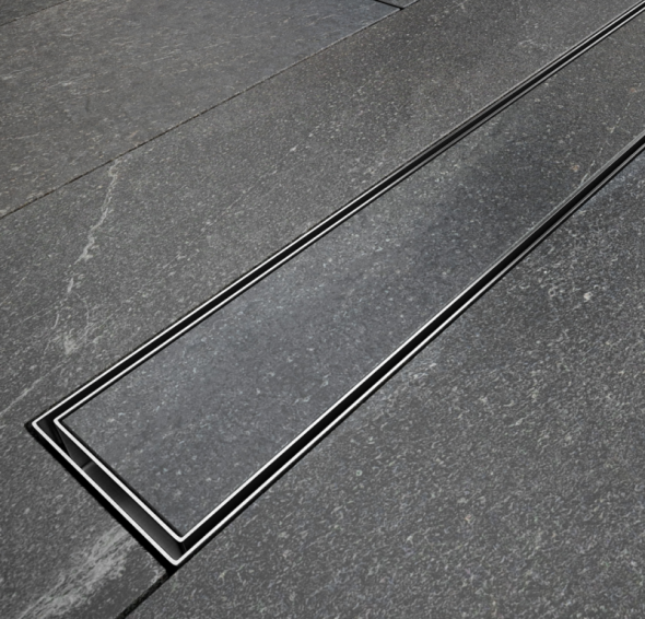 Besco Virgo Baisc odpływ liniowy 70 cm, wys. 5,7 cm ruszt 2w1 chrom szczotkowany OL-70-VB