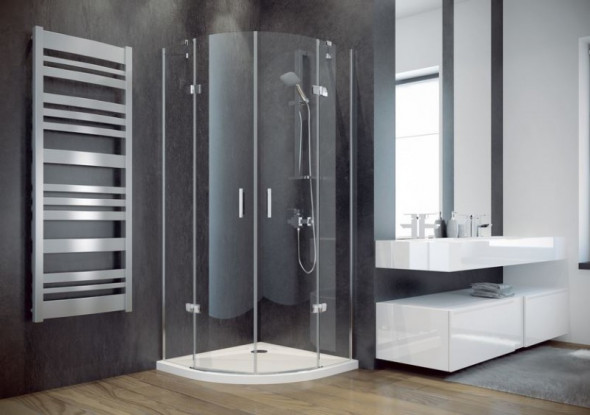 BESCO Viva 195 Kabina półokrągła 80x80 drzwi otwierane przeźroczysta