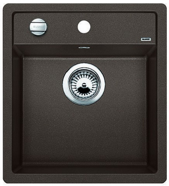 Blanco Dalago 45 Silgranit PuraDur II zlewozmywak granitowy z korkiem automatycznym 1 komora kolor kawowy 517165