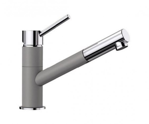 Blanco Kano-S bateria zlewozmywakowa z wyciąganą wylewką alumetalik/chrom 525039
