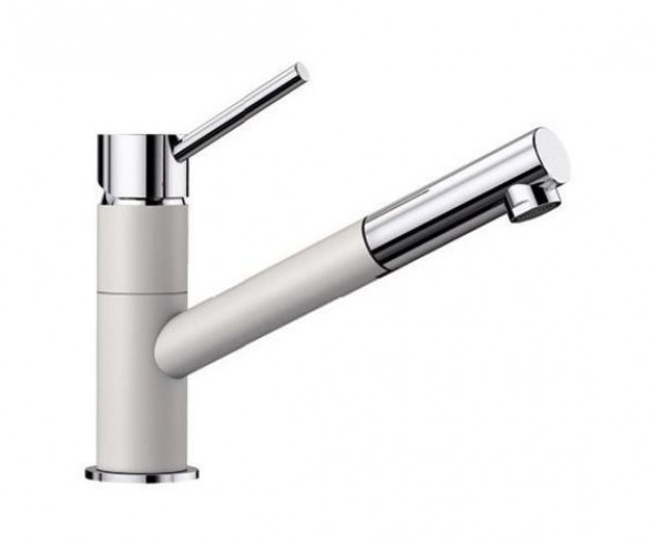 Blanco Kano-S bateria zlewozmywakowa z wyciąganą wylewką biały/stal 525040