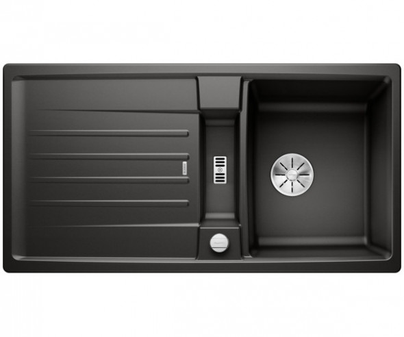 Blanco LEXA 5 S Silgranit PuraDur II zlewozmywak granitowy 1 komora z ociekaczem korek automatyczny kolor czarny 525902