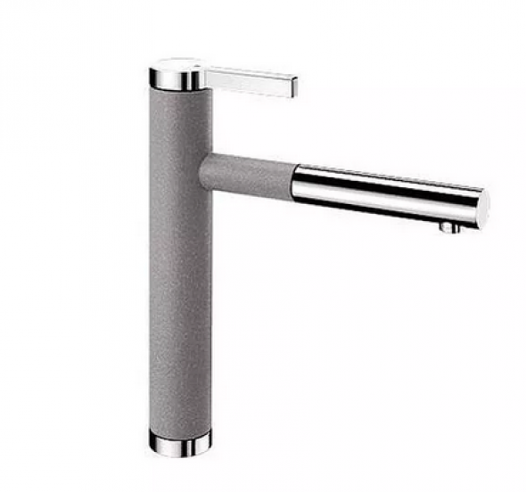 Blanco Linee-S bateria zlewozmywakowa z wyciąganą wylewką alumetalik/chrom 518439