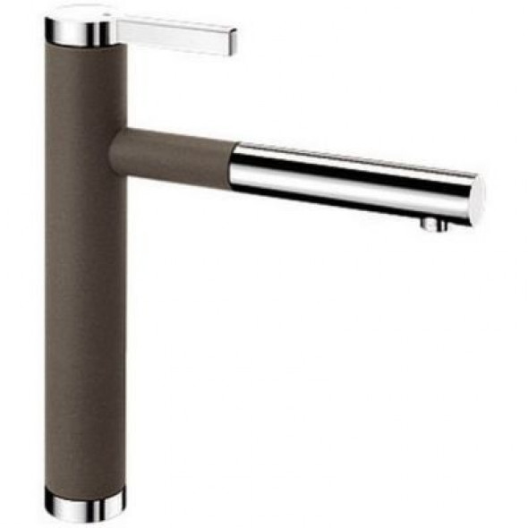 Blanco Linee-S bateria zlewozmywakowa z wyciąganą wylewką kawowy/chrom 518445