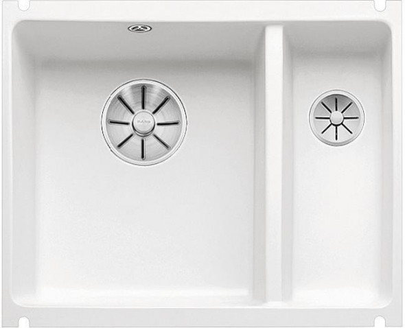 Blanco Subline 350/150-U zlewozmywak ceramiczny 1,5 komory podwieszany z korkiem InFino kolor biały połysk 523741