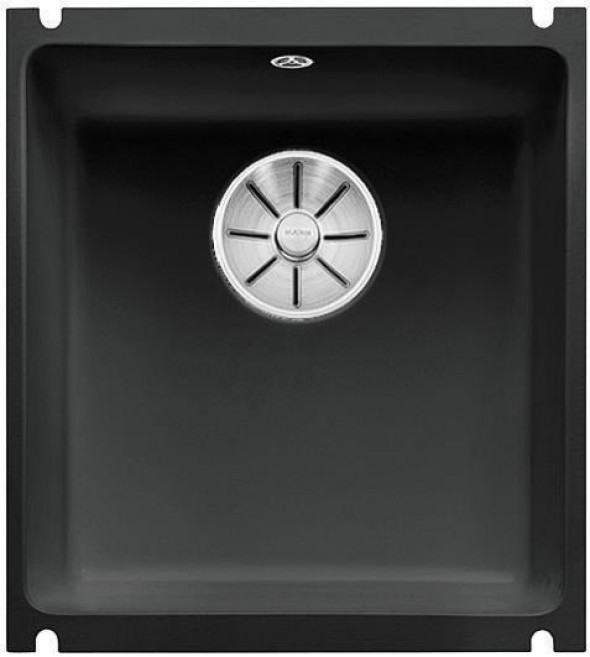 Blanco Subline 375-U zlewozmywak ceramiczny 1 komora podwieszana z korkiem InFino kolor czarny 523732