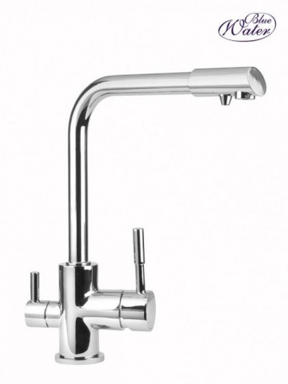 Blue Water Amanda bateria kuchenna dwuobwodowa z podłączeniem do filtrów wody chrom