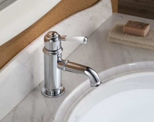 Blue Water Calitri bateria umywalkowa retro chrom biała porcelana CAL-BUN.010C