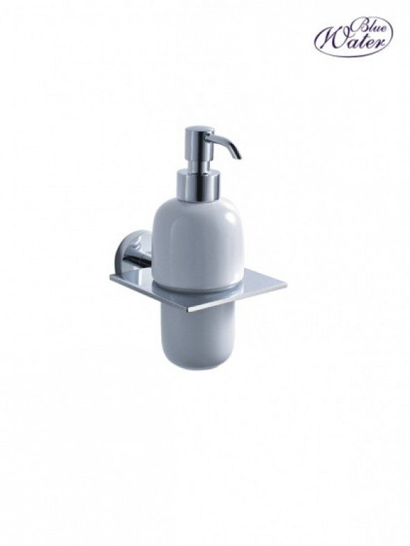 Blue Water Hugo Akcesoria dozownik z uchwytem ściennym chrom porcelana HUG-020
