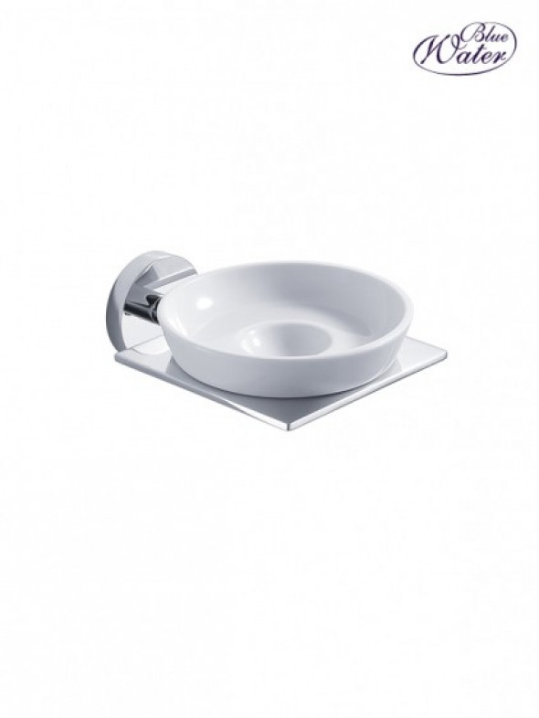 Blue Water Hugo Akcesoria mydelniczka z uchwytem ściennym chrom porcelana HUG-004