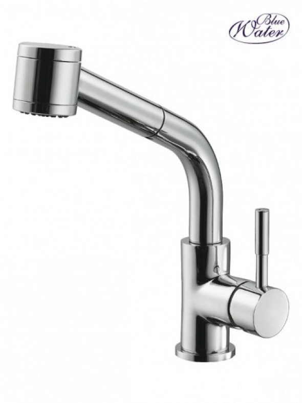 Blue Water Laura bateria kuchenna z wyciąganą wylewką chrom połysk
