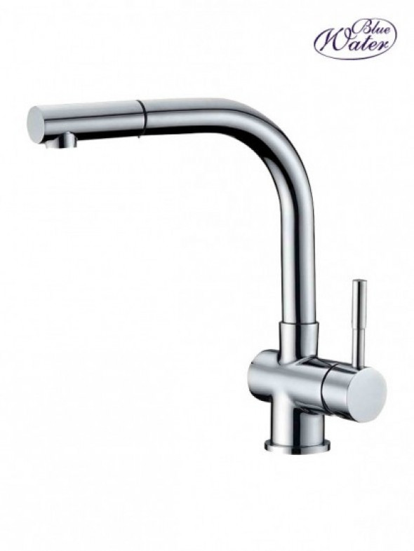 Blue Water Lira bateria kuchenna z wyciąganą wylewką chrom połysk