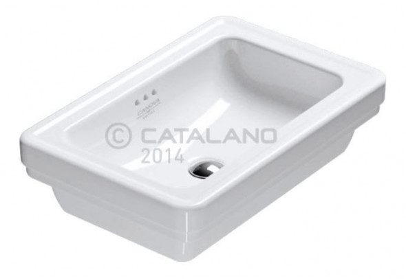 Catalano Canova Royal umywalka stawiana lub wpuszczana w blat 60x40 cm biały cataglaze 160ACV00