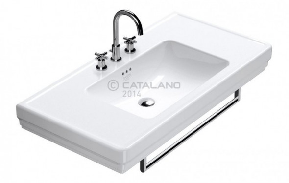 Catalano Canova Royal umywalka z blatem ceramicznym 105x54 biały cataglaze 1105CV00
