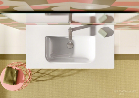 Catalano Sfera 100 umywalka z blatem ceramicznym 100x50 biały cataglaze 1100SFN00