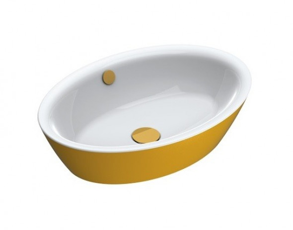 Catalano Velis umywalka stawiana na blat 60x42 gold/white złoty/biały 160VLNBO