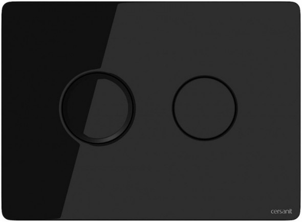 Cersanit Accento Circle przycisk spłukujący do WC szkło czarne S97-053