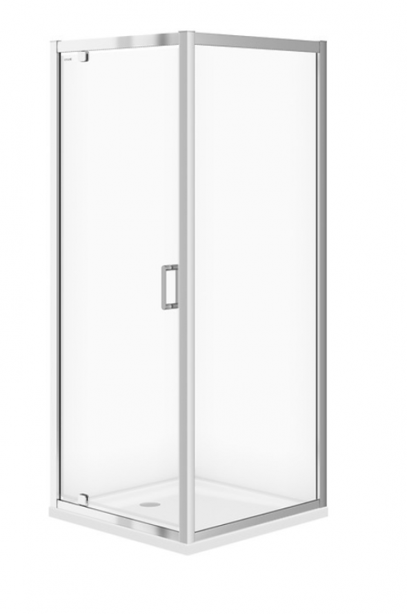 Cersanit Arteco Set B153 kabina kwadratowa drzwi otwierane 90x90 L/P z brodzikiem Tako  chrom przeźroczyste CleanPro S601-116