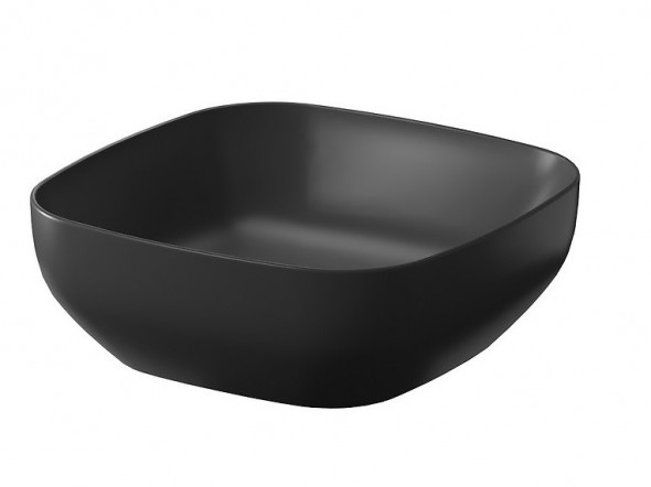 Cersanit Larga umywalka nablatowa kwadratowa 38x38 antracyt mat K677-012