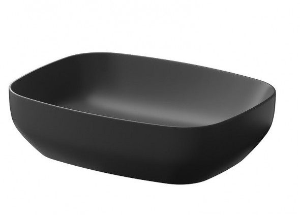 Cersanit Larga umywalka nablatowa prostokątna 50x38 antracyt mat K677-013