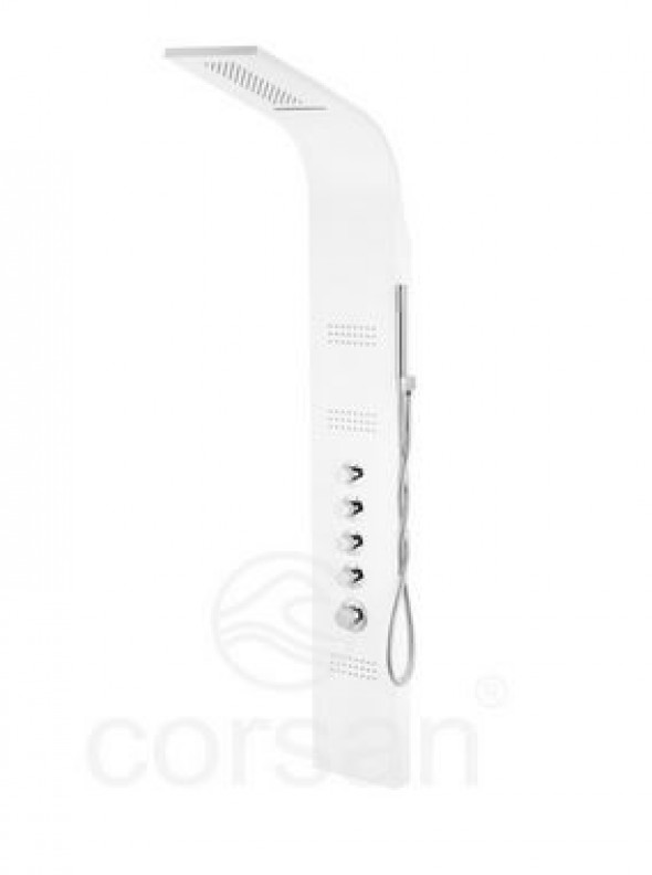 Corsan Akoja panel prysznicowy z mieszaczem biały A-025-RAL9010M