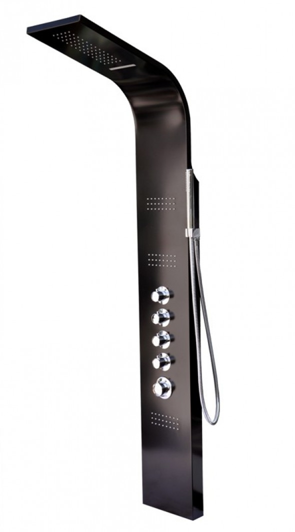 Corsan Akoja panel prysznicowy z termostatem czarny A-025-RAL9017T
