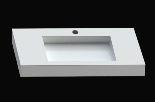 Cristalstone Linea Ideal umywalka 110x45 cm z odpływem liniowym biały satynowy mat U1100-MCOLC