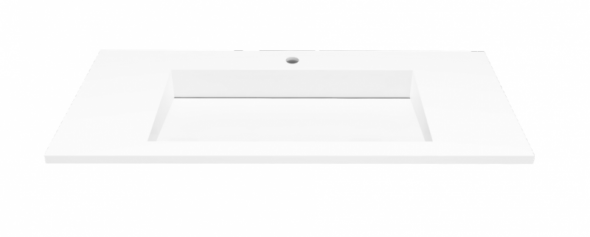 Cristalstone Linea Ideal umywalka meblowa 100x45 cm z odpływem liniowym biały satynowy mat U1000-MCOLC/CR