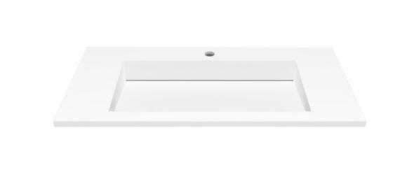 Cristalstone Linea Ideal umywalka meblowa 90x45 cm z odpływem liniowym biały satynowy mat U900-MCOLC/CR