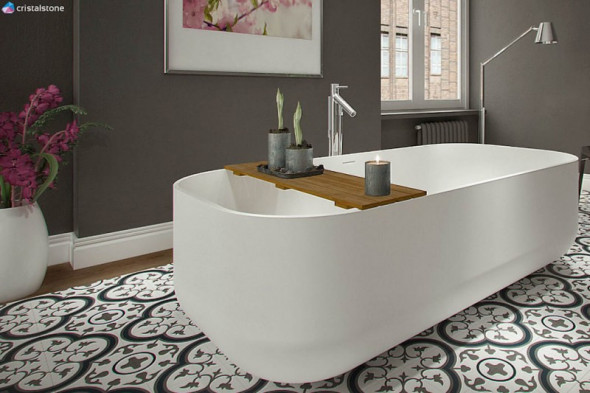 Cristalstone Separado Cuatro wanna wolnostojąca 170x70 cm biały matowy, satynowy mat