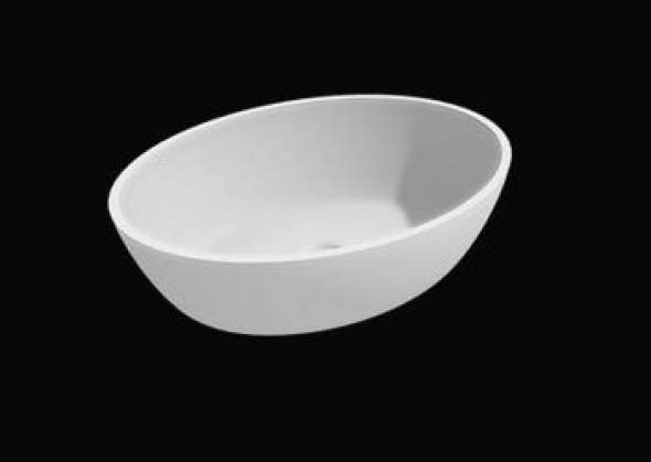 Cristalstone Separado Vidrio Dos umywalka stawiana na blat 52x39 cm biały satynowy mat VID-DOS