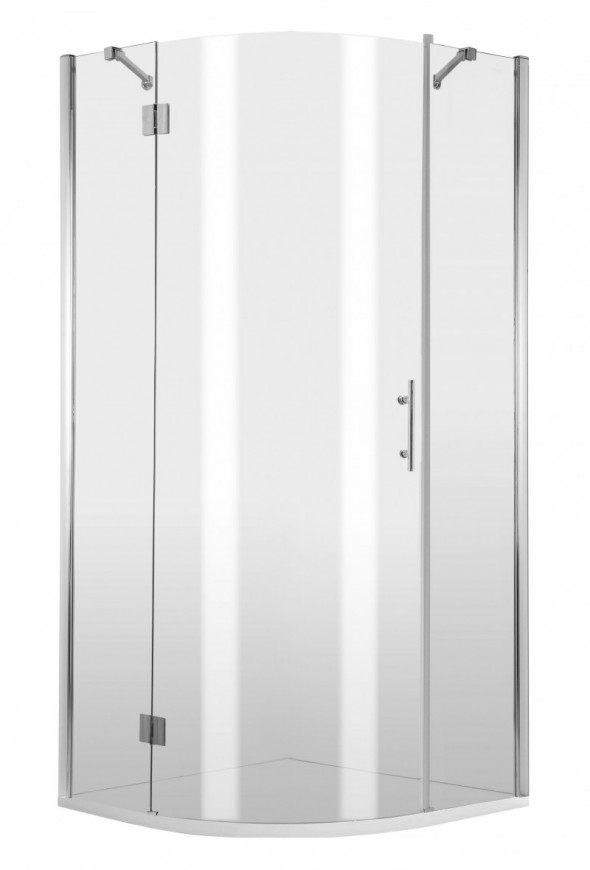 Deante Abelia kabina półokrągła drzwi otwierane lewe 90x90 chrom szkło przeźroczyste KTA055P