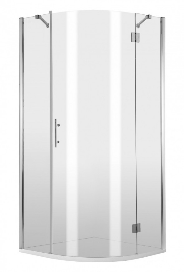 Deante Abelia kabina półokrągła drzwi otwierane prawe 90x90 chrom szkło przeźroczyste KTA057P