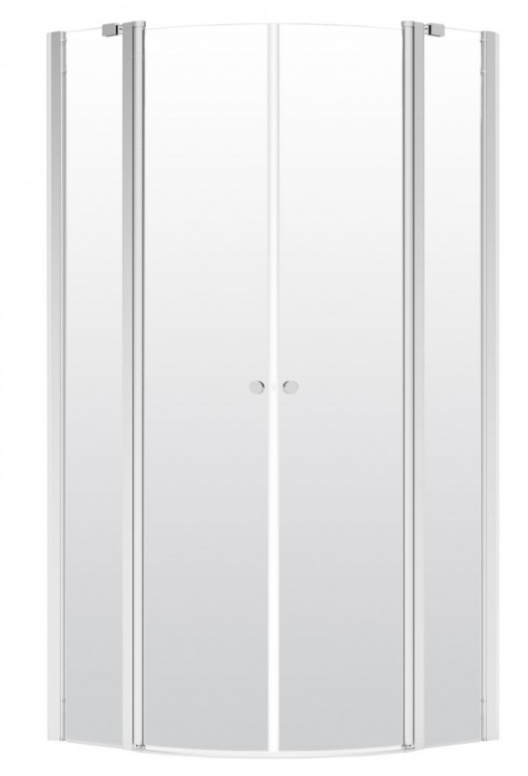 Deante Alpinia kabina półokrągła drzwi otwierane 90x90 chrom szkło przeźroczyste KGA051P