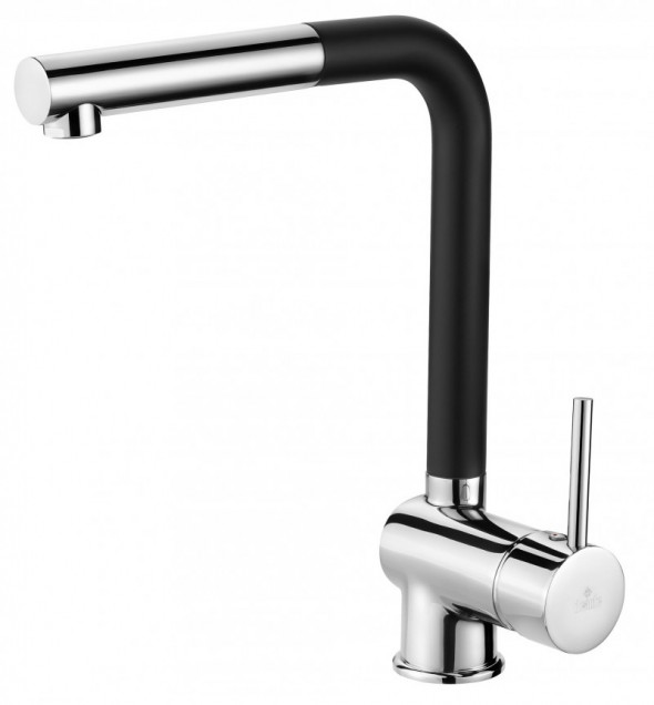 Deante Aster bateria zlewozmywakowa stojąca z wyciąganą wylewką czarny/chrom BCAB730